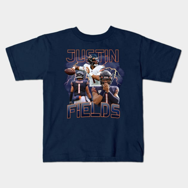 Bears QB Justin Fields Kids T-Shirt by tzachjack